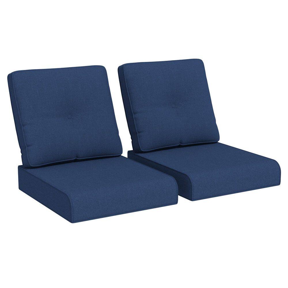 22 in. x 24 in. 4-Piece Replacement Outdoor Lounge Chair Cushion in Deep Blue price history on PriceWatchPro