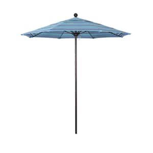 7.5 ft. Bronze Aluminum Commercial Market Patio Umbrella with Fiberglass Ribs and Push Lift in Dolce Oasis Sunbrella