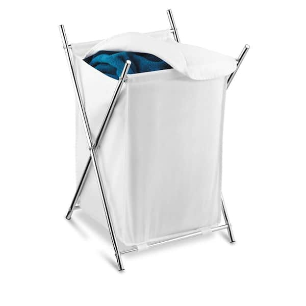 Honey-Can-Do Chrome Folding Hamper with Cover