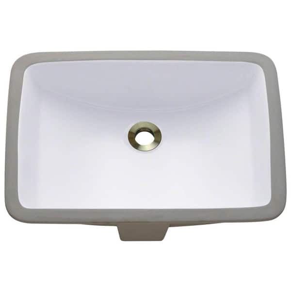 Polaris Sinks Undermount Porcelain Bathroom Sink in White