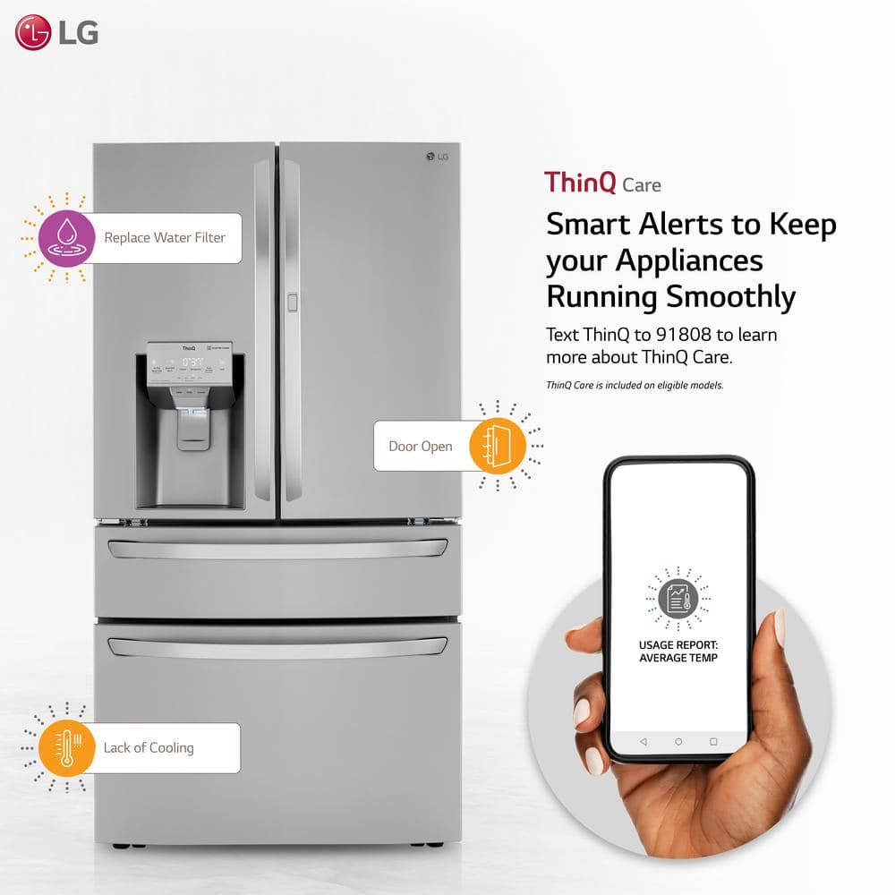 36" Stainless Steel Smart French Door Refrigerator with Ice Maker