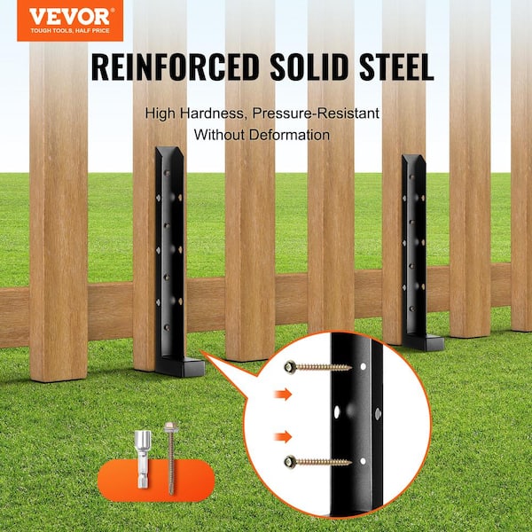 Fence Post Anchor Repair Kit 4-Pack Inner Diameter 2 in. x 2 in. Heavy-Duty Steel Fence Post Support Stakes