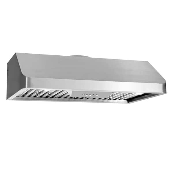36 in. Haven Collection 500 CFM Ducted Under Cabinet Range Hood, Button Control, LED Lights, Stainless Steel