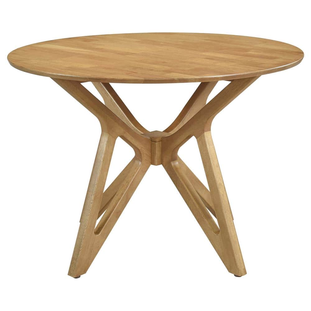 Coaster Elowen 5-piece Round Solid Wood Dining Set Light Walnut