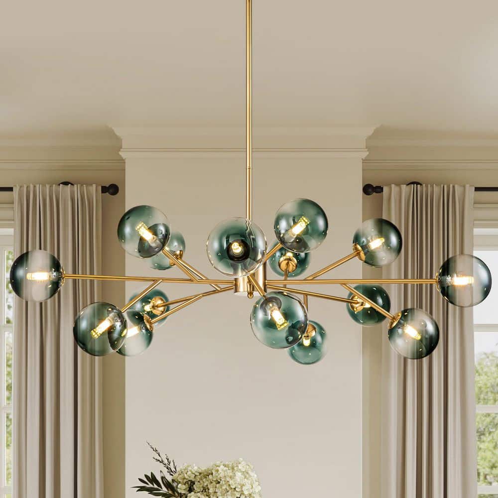 RRTYO Higginsville 15-Light Farmhouse Gold Sputnik Sphere Linear