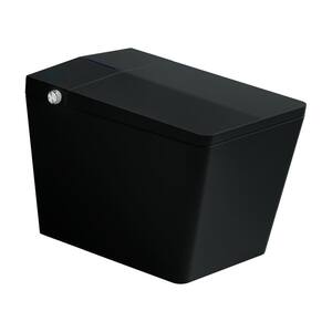 Matte Black Square Smart Toilet with Built-in Tank, Deodorizing Auto Open/Close