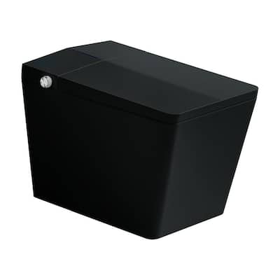 Matte Black Square Smart Toilet with Built-in Tank, Deodorizing Auto Open/Close