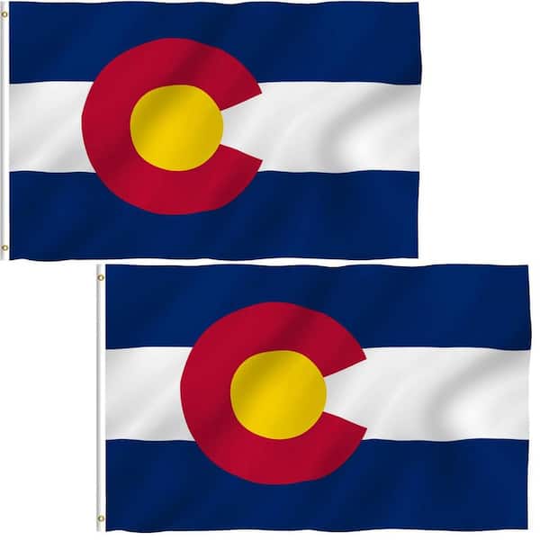 ANLEY Fly Breeze 3 ft. x 5 ft. Colorado State Polyester Flag-Colorado CO Flags (2-Pack)