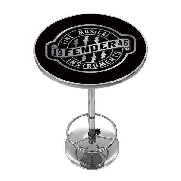 Trademark Fender Fine Musical Equipment 42 in. H Pub Table in Chrome