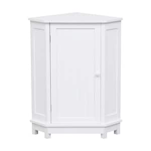 Anky 17.5 in. W x 17.5 in. D x 31.4 in. H White MDF Freestanding Bathroom Triangle Corner Storage Linen Cabinet