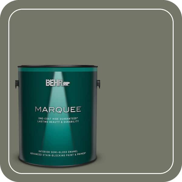 BEHR MARQUEE 1 gal. #PPU10-19 Conifer Green One-Coat Hide Semi-Gloss Enamel Interior Paint & Primer