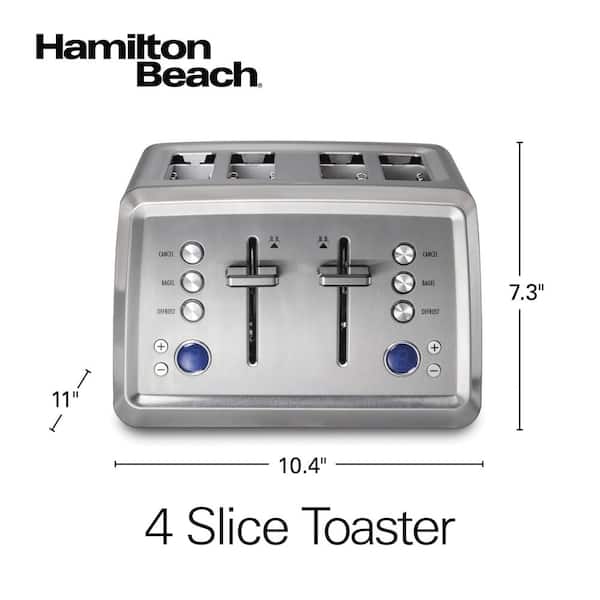 Hamilton Beach 1560-Watt 4-Slice Classic Stainless Steel Toaster 24782 -  The Home Depot