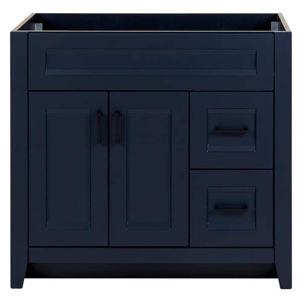 Home Decorators Collection Ridge 36 in. W x 22 in. D x 34 in. H Bath Vanity Cabinet without Top in Deep Blue