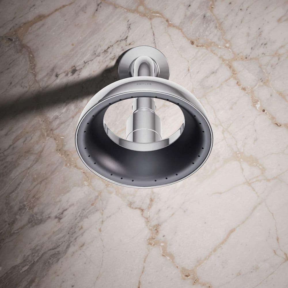 Polished Chrome Adjustable Height Wall Mounted Showerhead