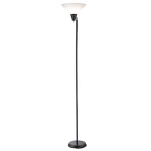 Swivel Black 71.5 in. Black/Painted Floor Lamp