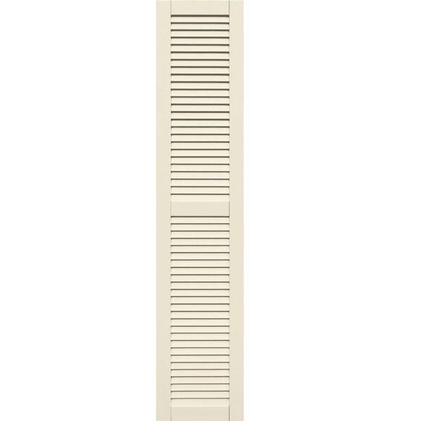 Winworks Wood Composite 15 in. x 72 in. Louvered Shutters Pair #651 Primed/Paintable
