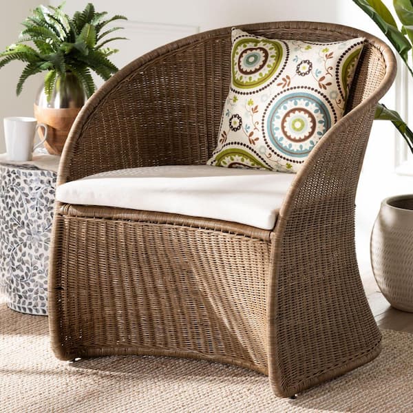 Kintamani Greywashed Rattan Accent Side Chair