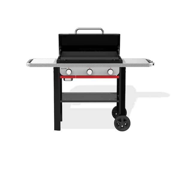 Slate Rust-Resistant Griddle 3-Burner Propane Gas 28 in. Flat Top Grill in Black