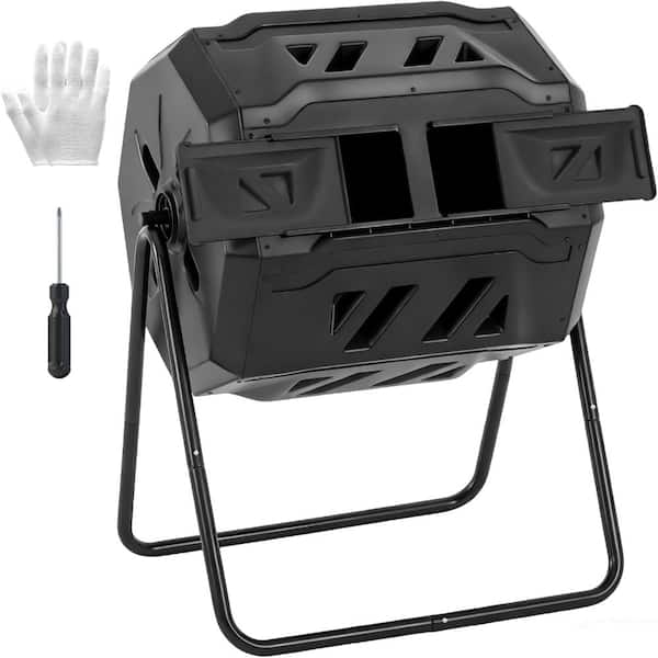Yangming Black 43 Gal. Outdoor Tumbling Composter Efficient 360 ...