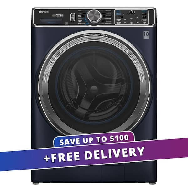 Profile 5.3 cu. ft. Smart Front Load Washer in Sapphire Blue w/OdorBlock UltraFresh Vent System, Microban, Tier 2 EStar