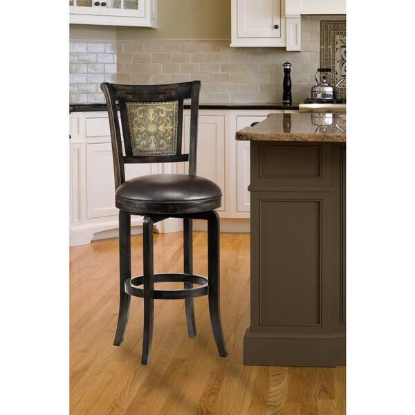 Hillsdale Furniture Camille 26.5 in. Dark Brown Swivel Counter Stool