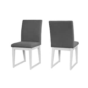 Gatsby 19 in. W x 22 in. D White Upholstered Modern Dining Chair/Side Chair/Guest Chair (Set of 2)