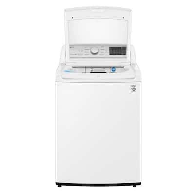 4.8 cu. ft. Large Capacity Smart Top Load Washer with 4-Way Agitator, NeveRust Drum, TurboWash3D in White