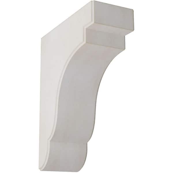 Ekena Millwork 3-1/2 in. x 11 in. x 8-1/2 in. Chalk Dust White Bedford Wood Vintage Decor Bracket