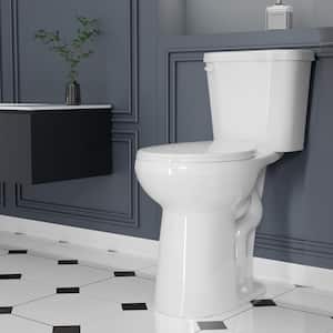 2-Piece 1.28 GPF Single Flush 12 in. Rough in Round Tall Toilets for Seniors 21 in. White, Soft Close Seat Included