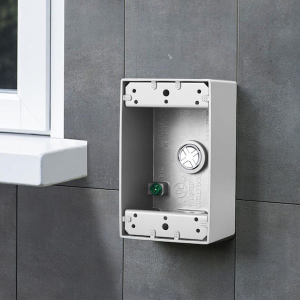 Outdoor Electrical Box, 4.5 x 2.8 x 2 in., Weatherproof Outlet Box, 1/2 or 3/4-In. Conduit, 18.3 Cu. In. Capacity, 4PCS