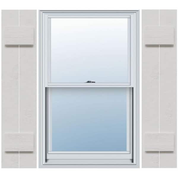 Ekena Millwork Timberthane 10.75 in. W x 44 in. H Joined Two Board Straight Top Polyurethane Board and Batten Shutters