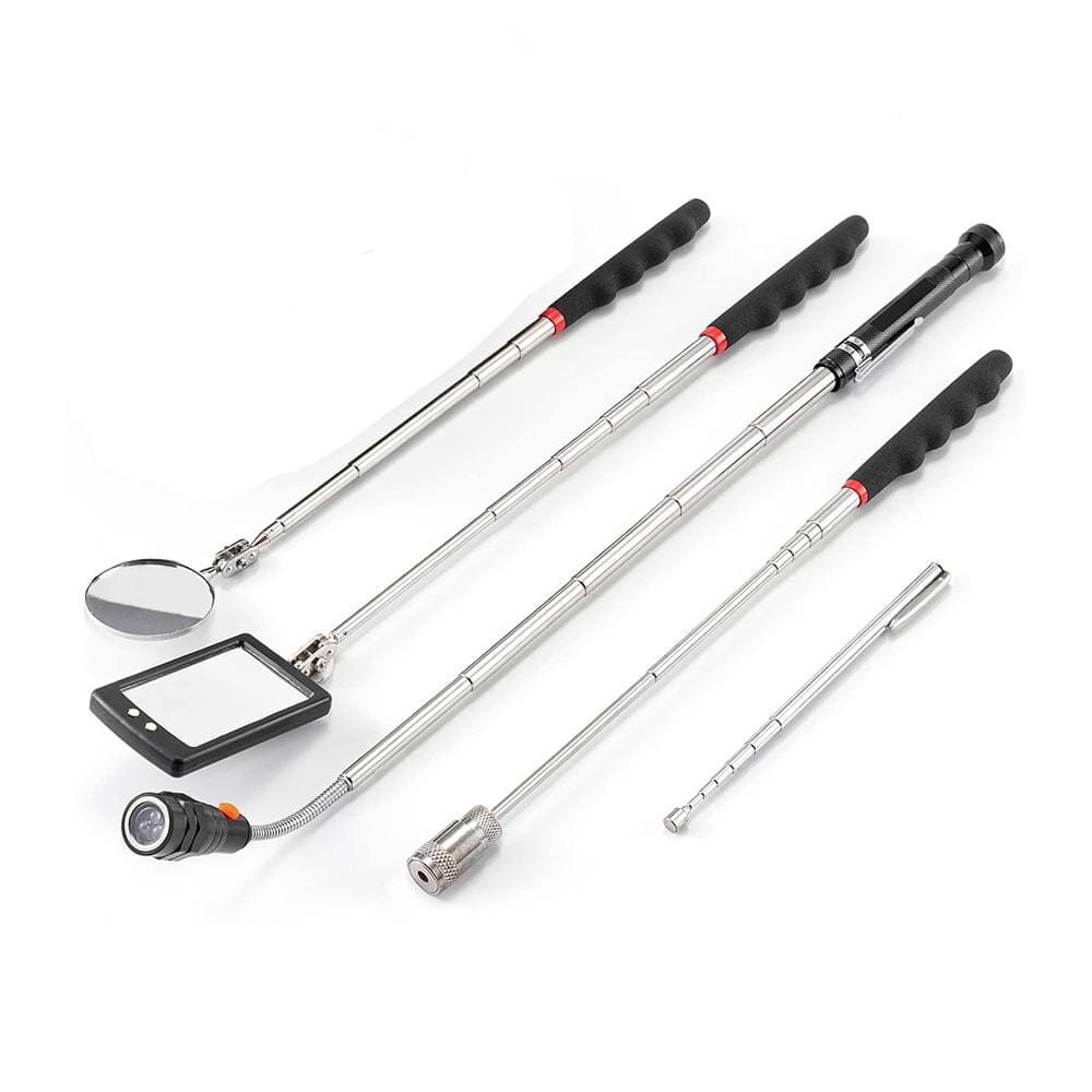 5-Piece Magnetic Pickup Tool Set with LED Flashlight, Telescoping Handle an