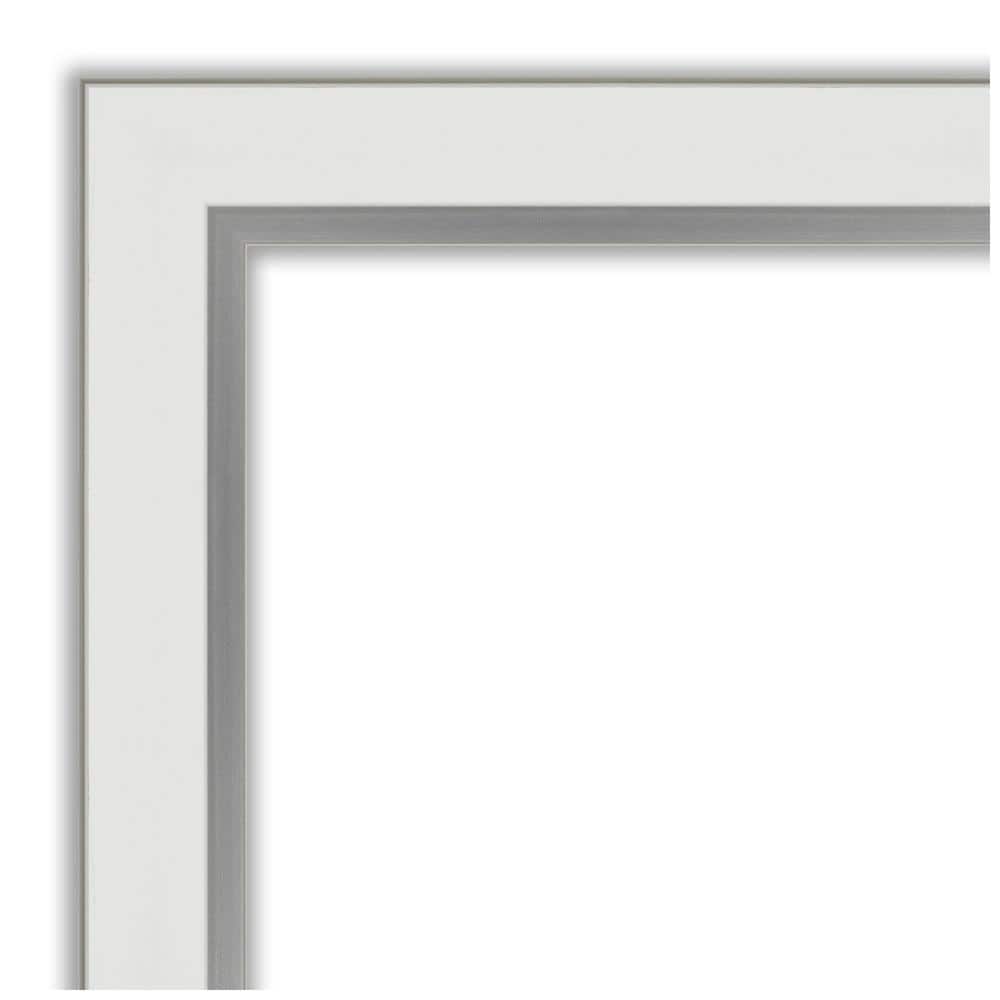 Eva Narrow White Silver Rectangular Bathroom Vanity Wall Mirror