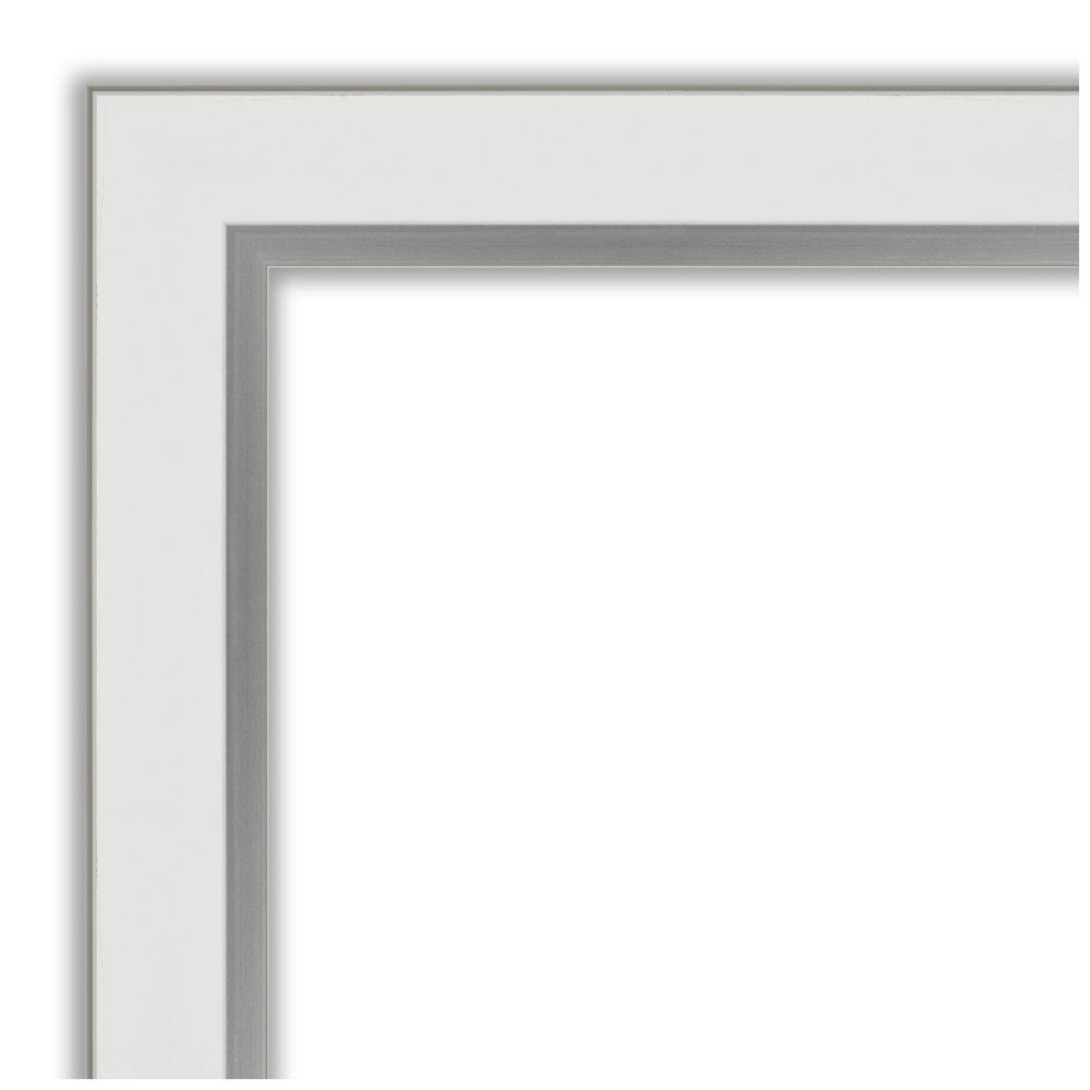 Eva White and Silver Full Length Rectangular Wood Mirror