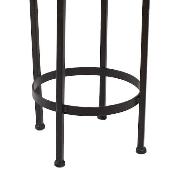 27 in. and 24 in. and 20 in. Round Indoor or Outdoor Matte Black Iron Finish Traditional Design Plant Stand (3-Pack)