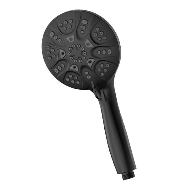 Lukvuzo Superior 6-Spray Wall Mount Handheld Shower Head 1.8 GPM in Matte Black with Power Spray