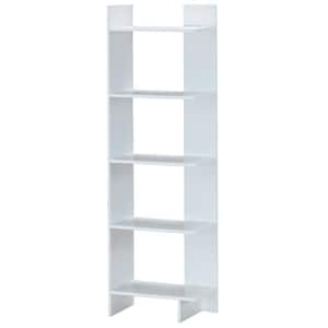 19 in. White 5-Tier Modern Bookcase Standing Storage Shelf Room Divider Display Rack