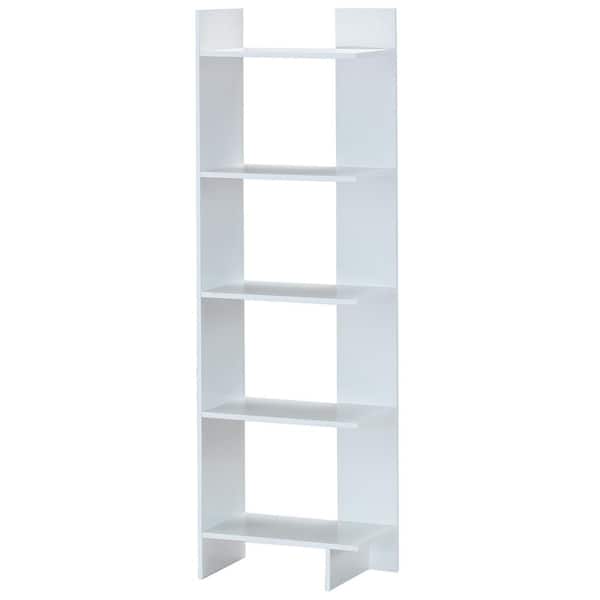 HONEY JOY 19 in. White 5-Tier Modern Bookcase Standing Storage Shelf Room Divider Display Rack