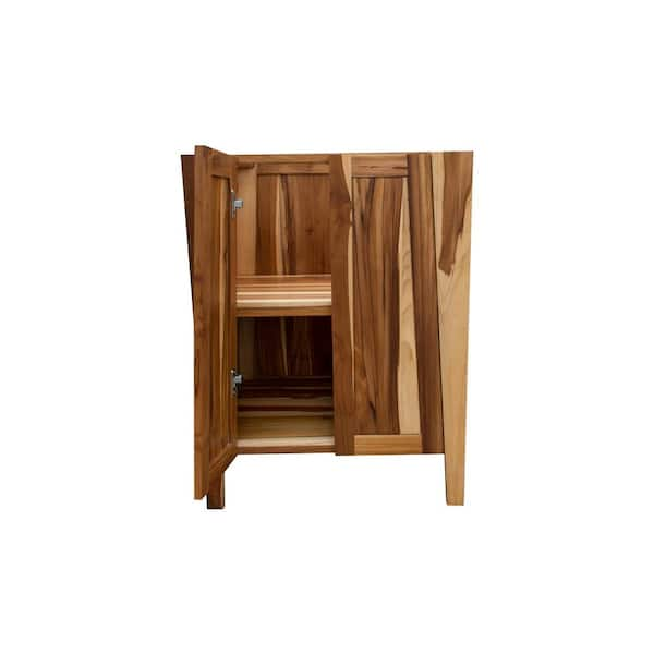 EcoDecors Significado 36 in. L Teak Vanity Cabinet Only in Natural Teak  ST-BT-36-1 - The Home Depot