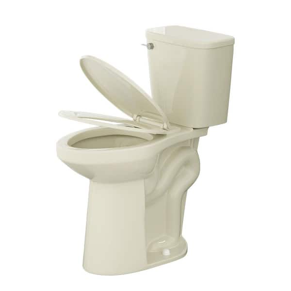 12 in. 2-Piece 1.28 GPF Single Flush Elongated Toilet in Beige Seat Included
