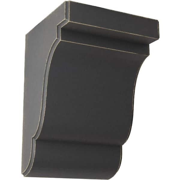 Ekena Millwork 5-1/4 in. x 7-1/2 in. x 5 in. Black Bedford Wood Vintage Decor Bracket