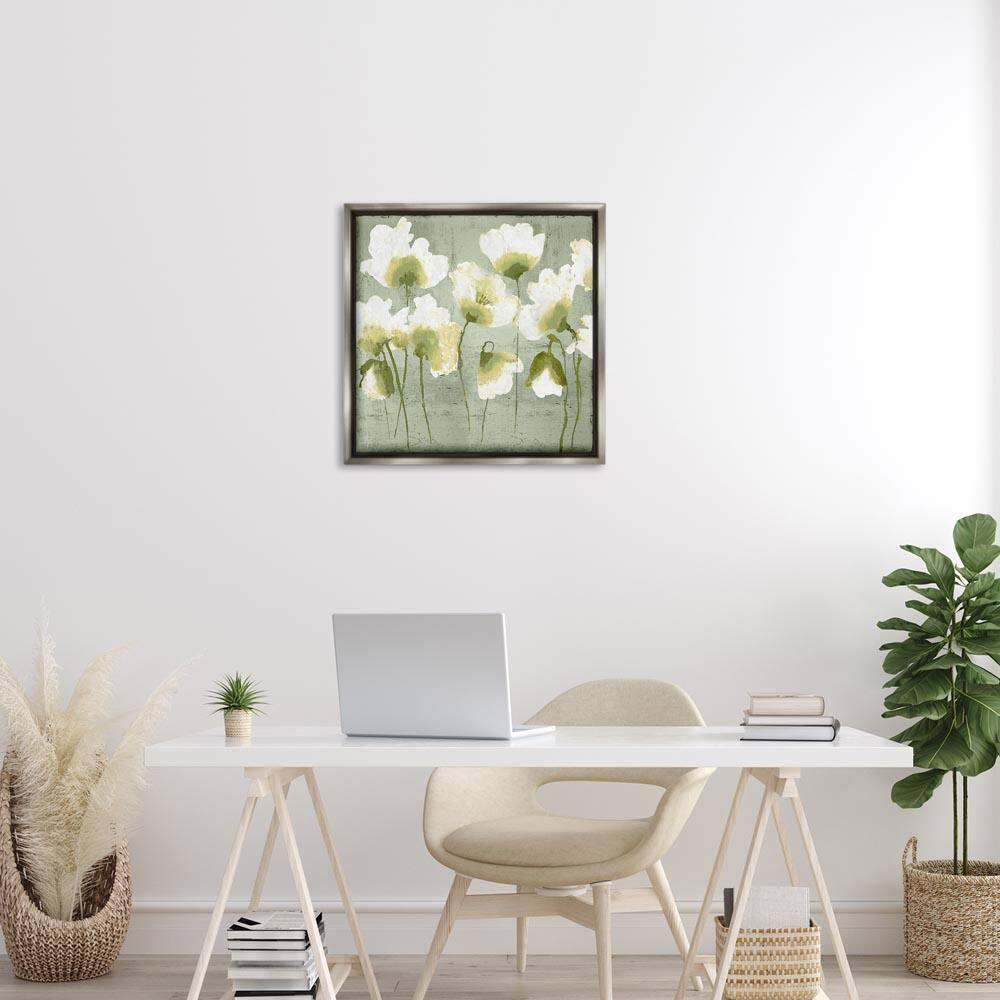 Charming Flower Impressions by Vanessa Austin Gray Floater Frame Nature Graphic Art Print 25 in. x 25 in.