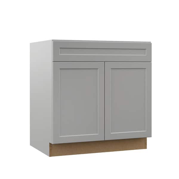 Designer Series Melvern Assembled 33x34.5x23.75 in. Base Kitchen Cabinet in Heron Gray