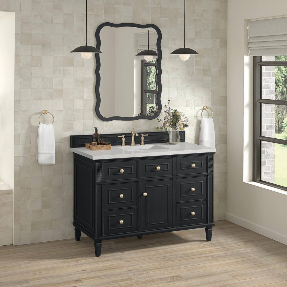 Lorelai 48.0 in. W x 23.5 in. D x 34.06 in. H Single Sink Bath Vanity in Black Onyx with Lime Delight Quartz Top price history on PriceWatchPro
