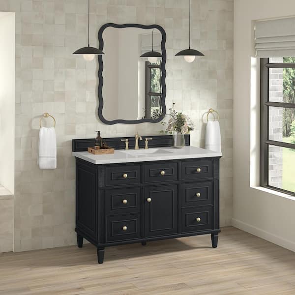 Lorelai 48.0 in. W x 23.5 in. D x 34.06 in. H Single Sink Bath Vanity in Black Onyx with Lime Delight Quartz Top