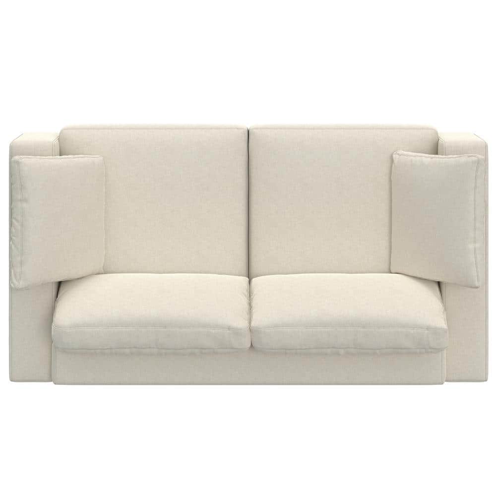 Charlie 78'' Cream Fabric Upholstered Lawson Sofa