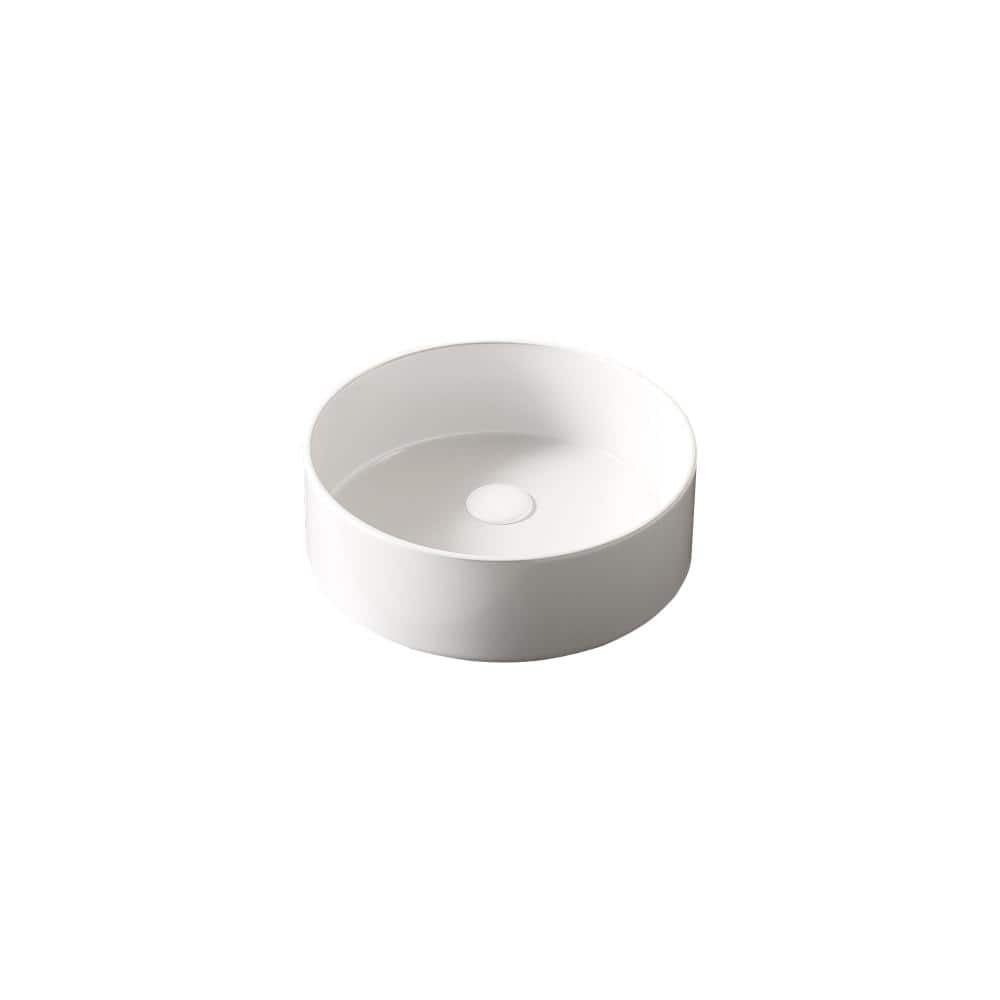 "16"" Bathroom Sink, Round Vessel Ceramic Basin in White" price history on PriceWatchPro