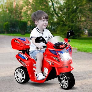 Kids Ride On Motorcycle 3 Wheel 6-Volt Battery Powered Electric Toy Power Bicycle Red