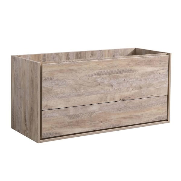 Fresca Catania 48 in. Modern Wall Hung Double Bath Vanity Cabinet Only in Rustic Natural Wood
