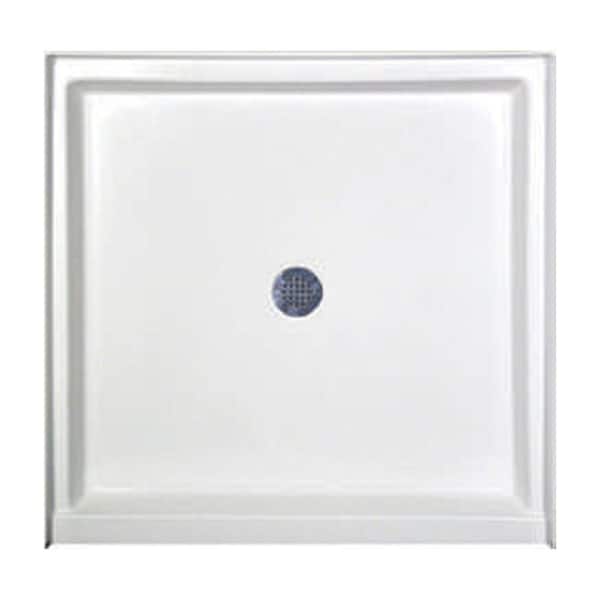 42 in. x 42 in. Single Threshold Shower Base in White